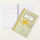 イエローピロストロフスパルシフローラパーソナライズされたコンプ ノートブック (内側)