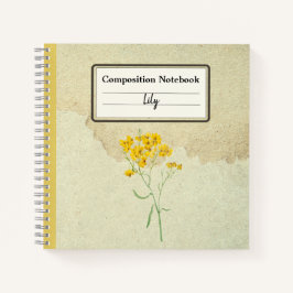 イエローピロストロフスパルシフローラパーソナライズされたコンプ ノートブック