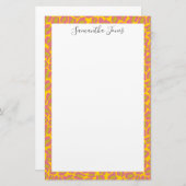 イエローピンキヒョウ柄 |パーソナライズされた | 便箋 (正面/裏面)