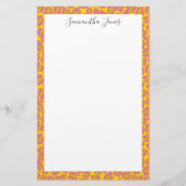 イエローピンキヒョウ柄 |パーソナライズされた | 便箋 (正面)