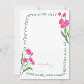 イエローピンクお洒落ハンド絵を描ブライダルシャワー 招待状 (裏面)