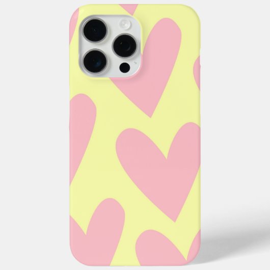 イエローピンクかわいいシンプルハートY2Kパターン Case-Mate iPhoneケース (裏面)