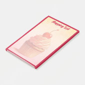 イエローピンクかわいいヴィンテージスタイルさくらんぼカップケーキ ポストイット (アングル)