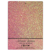 イエローピンクきらめくグリッター クリップボード (裏面)