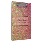 イエローピンクきらめくグリッター クリップボード (右)