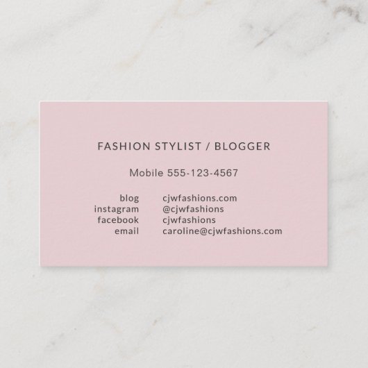 イエローピンクとグレーのフローラトレンドセッター 名刺 (裏面)