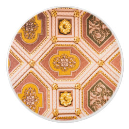 イエローピンクのハンガリー建築 セラミックノブ