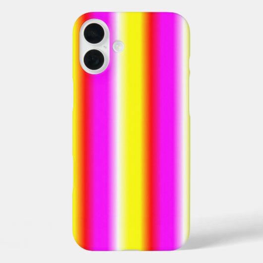 イエローピンクのレインボーストライプン Case-Mate iPhoneケース (裏面)