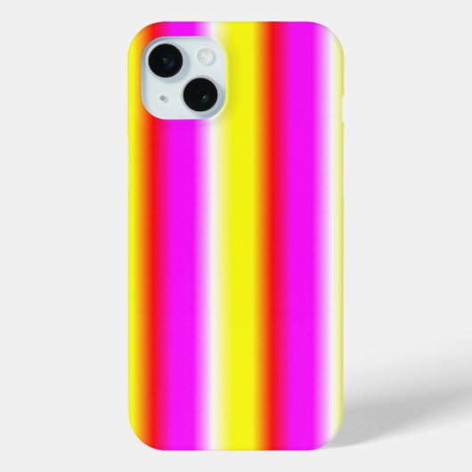イエローピンクのレインボーストライプン Case-Mate iPhoneケース (裏面)