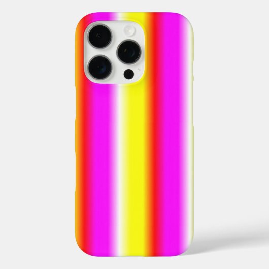 イエローピンクのレインボーストライプン Case-Mate iPhoneケース (裏面)