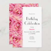 イエローピンクの水カラーバラ抽象芸術パターン 招待状 (正面/裏面)