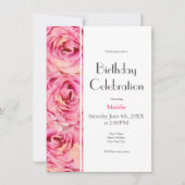 イエローピンクの水カラーバラ抽象芸術パターン 招待状 (正面)