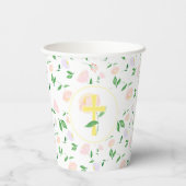 イエローピンクの花の十字架 紙コップ (裏面)