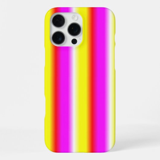 イエローピンクの虹のストライプ iPhoneケース (裏面)