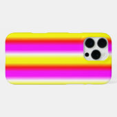 イエローピンクの虹のストライプ iPhoneケース (裏面横)