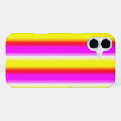 イエローピンクの虹のストライプ iPhoneケース (裏面横)