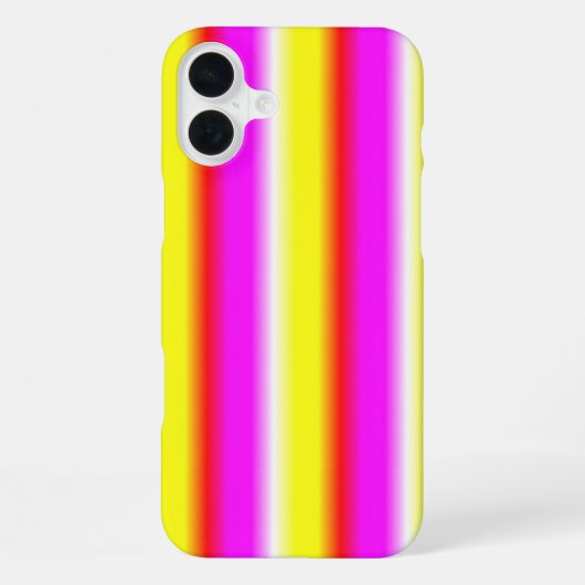 イエローピンクの虹のストライプ iPhoneケース (裏面)