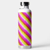 イエローピンクアートデコレインボーストライプズ ウォーターボトル (右面)