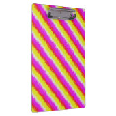 イエローピンクアートデコレインボーストライプズ クリップボード (右)
