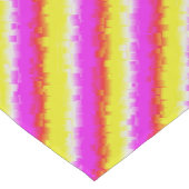 イエローピンクアートデコレインボーストライプズ ショートテーブルランナー (コーナー)