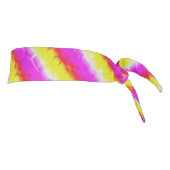 イエローピンクアートデコレインボーストライプズ タイヘッドバンド (回転90)