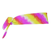 イエローピンクアートデコレインボーストライプズ タイヘッドバンド (回転270)