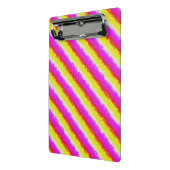 イエローピンクアートデコレインボーストライプズ ミニクリップボード (アングル2)