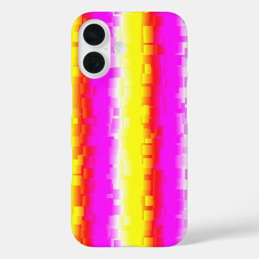イエローピンクアートデコレインボーストライプズ Case-Mate iPhoneケース (裏面)
