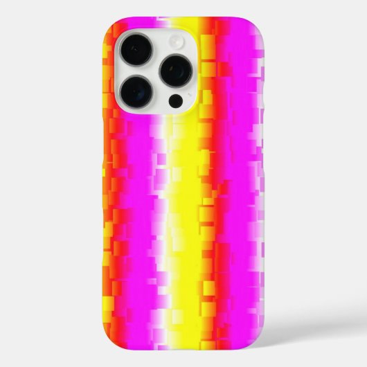イエローピンクアートデコレインボーストライプズ Case-Mate iPhoneケース (裏面)