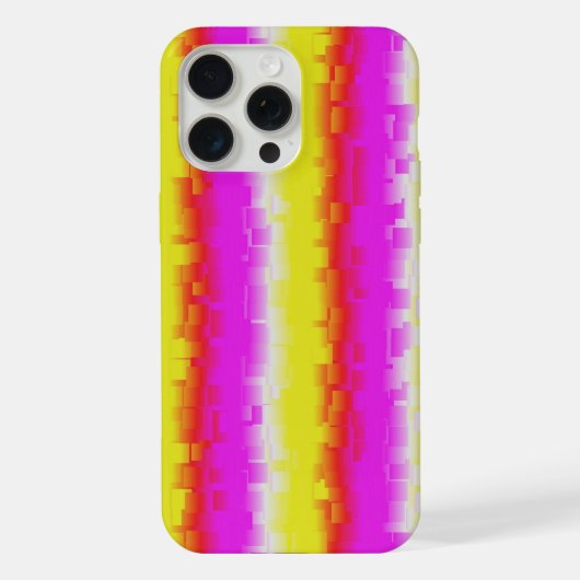 イエローピンクアートデコレインボーストライプズ iPhoneケース (裏面)