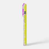 イエローピンクアートデコレインボーストライプズ iPhoneケース (左側面)