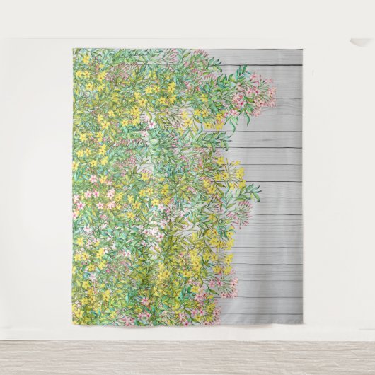 イエローピンクジャスミンタペストリー タペストリー (正面)