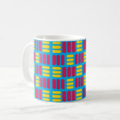 イエローピンクストライプ色 コーヒーマグカップ (正面左)