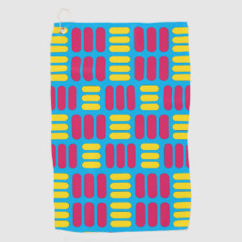 イエローピンクストライプ色 ゴルフタオル