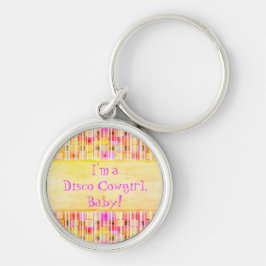 イエローピンクディスコ女性のカーボーイフリンジ キーホルダー