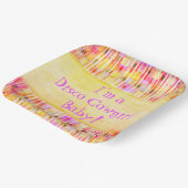 イエローピンクディスコ女性のカーボーイフリンジ ペーパープレート (傾斜あり)