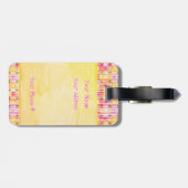 イエローピンクディスコ女性のカーボーイフリンジ ラゲッジタグ (裏面横)