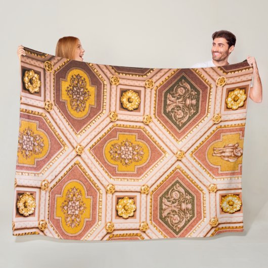 イエローピンクハンガリー天井 フリースブランケット (インサイチュ)