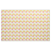 イエローピンクハート顔マスク笑顔の絵文字 ファブリック (ヤード)