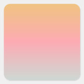 イエローピンクパステルサンセットグラデーションカラー スクエアシール (正面)