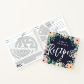 イエローピンクパステルバラフローラフレームレシピ ノートブック (内部)