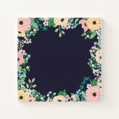 イエローピンクパステルバラフローラフレームレシピ ノートブック (裏面)