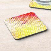 イエローピンクパターンデザイン コースター (左側)