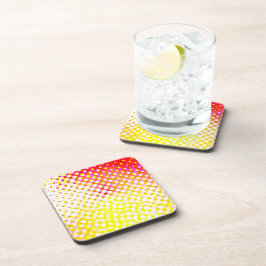 イエローピンクパターンデザイン コースター