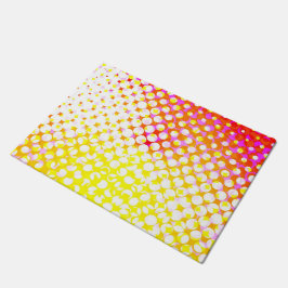 イエローピンクパターンデザイン ドアマット