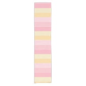 イエローピンクパープルストライプテンプレートパステルカラー ショートテーブルランナー (正面)