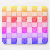 イエローピンクパープルハートレインボーマウスパッド マウスパッド (正面)