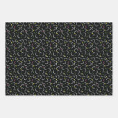 イエローピンクパープルブラック旋回はっきりしたストロークパターン ラッピングペーパーシート (正面3)