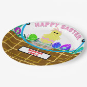 イエローピンクヒック復活祭エッグ ペーパープレート (アングル)