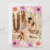 イエローピンクヒマワリ野花庭園の結婚式 招待状 (裏面)